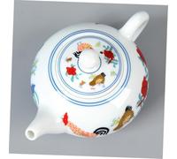 AUTSUPPL Heat Resistant Ceramic Teapot Hand Painted Retro Tea Kettle for Tea Shop Home Use Porcelain Teaware with Stable Base and Elegant Design