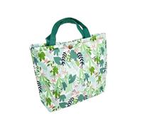 AUTSUPPL Insulated Vintage Floral Lunch Bag with Thickened Cotton Lining Reusable Handheld Bento Pouch for Women Lightweight Office Picnic Tote with Wide Opening and Spacious Compartment