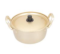 AUTSUPPL Korean Ramen Cooking Pot with Double Heat-Resistant Handles and Lid Lightweight Household Soup Pot for Instant Noodles and Soup Easy to Clean and Anti-Scald Kitchen Supply