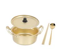 AUTSUPPL Korean Ramen Pot with Lid Aluminum Non-Stick Stock Pot for Instant Noodles Soup Stewing Dual Handles Anti-Skid Cooking Pan for Kitchen and Outdoor Camping