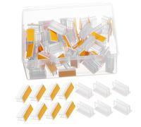 AUTSUPPL Label Holder Clips 50 Pack Clear Name Tag Holders for Retail Displays Price Tags and Sign Stands Easy to Attach to Smooth Surfaces in Supermarkets Malls and Warehouses