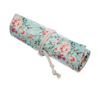AUTSUPPL Large Capacity Floral Canvas Pencil Roll Up Case Anti-wear Portable Pencil Storage Bag for Students Artists and Office Use