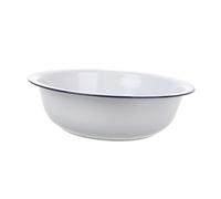AUTSUPPL Large Enamel Basin Vintage Enamel Mixing Bowl 34cm White Thickened Enamelware Basin Kitchen Bread Mixing Vegetable Washing