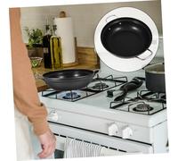 AUTSUPPL Large Iron Stock Pot Wok for Kitchen Cooking with Heat-Resistant Handle High Temperature Tolerant Deep Pan for Stir-Fry Hot Pot Seafood Easy to Clean Flat Bottom Design