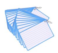 AUTSUPPL Lined Cards with Ring Binder of Blue Ruled Index Cards for Office Planning Graffiti and Schedule Notepad Water-Resistant Paper for Writing and DIY Tags