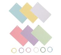 AUTSUPPL Lined Index Cards with Rings Paper Flashcards for Study Revision and Note Taking Portable Blank Word Cards for School Office and Home Stationery