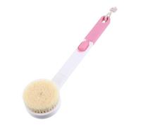 AUTSUPPL Long Handle Bath Back Brush with Soft Bristles for Deep Cleansing and Massage Anti-Skid Shower Scrubber for Feet Knees Legs Pink Macaron Color Suitable for Family Bathing