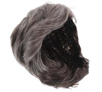 AUTSUPPL Men'S Synthetic Gray Wig Short Cut Side Parting, Light Grey Hairpiece for Costume Parties and Cosplay