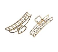AUTSUPPL Metal Leopard Hair Claw Clips 2pcs Large Curved and Rectangular Anti-slip Hair Accessories for Women Suitable