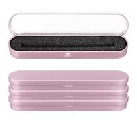 AUTSUPPL Metal Pencil Boxes Set of 4 with Cushions, Rose Gold Rectangular Pen Cases for Students and Office, Empty Gold Pencil Holders for School and Desk Storage