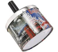 AUTSUPPL Metal round Automatic Extinguished Cigarette Ashtray Creative Decorative Style Easy to Clean Stable Construction Tabletop Accessory for Home Use