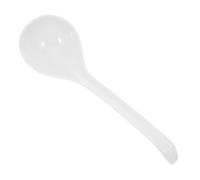AUTSUPPL Microwave and Dishwasher Safe Ceramic Soup Ladle with Long Handle Porcelain Ramen Spoon for Serving Wonton Miso Dumpling Soups Asian Kitchen Cooking Utensil White Bone China