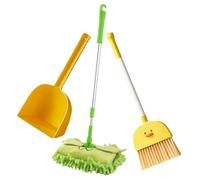 AUTSUPPL Mini Housekeeping Cleaning Tools Set for Lightweight Mop Broom and Dustpan Play Set with Cartoon Design for Boys and Encourages Responsibility and Indoor Pretend Cleaning