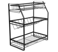 AUTSUPPL Multifunctional Carbon Steel Spice Bottle Storage Rack for Kitchen Organization Space-saving Seasoning Holder Suitable for Apartments Condos Campers and Tiny Homes