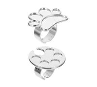 AUTSUPPL Nail Polish Holder Ring and Adjustable Nail Art Palette Ring Set 2pcs with 5-compartment Circular and Small Footprint Design for Professional Manicure and