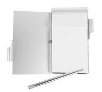 AUTSUPPL Office Metal Notepad with Pen Holder, Pocket Notebook Holder | Aluminum Alloy Shell, Blank Pages and Double Binding, Silver Minimalist Design for Lists