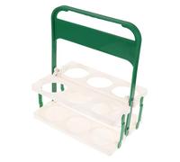 AUTSUPPL Portable Outdoor Beer Bottle Carrier Rack Collapsible Drink Holder with Sturdy Handle for Car and Home Use Large Capacity Beer Storage Tray in Green and White