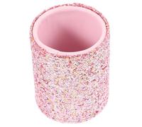 AUTSUPPL Portable Small Makeup Brush Case Glitter Plastic Organizer Bucket Lightweight Makeup Brush Holder for Cosmetic Tools Storage in Pink