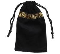 AUTSUPPL Portable Tarot Cards Storage Bag Made of Velour and Plastic with Thick Embroidery for Playing Cards and Small Items