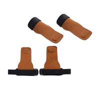 AUTSUPPL Pull-up Grip Belt, Pull-ups Hand Grips, Cow Suede Leather and Sbr, Brown, Non-slip Palm Guard, Lightweight, for Bodybuilding and Weightlifting
