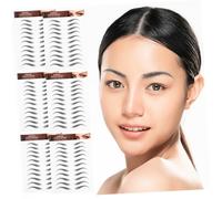 AUTSUPPL Realistic Waterproof Eyebrow Transfer Stickers 6 Sheets 6d Simulated Temporary Peel off Eyebrow Tattoo for Authentic Styling and Makeup in Black