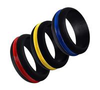 AUTSUPPL Silicone Couple Rings Set Elegant 3pcs for Adults Men Women | Classic Charming Style, Engagement and Valentines Day Use, Super Hard, Virtually Scratch-proof Finish Random Color