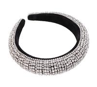 AUTSUPPL Silver Baroque Crystal Headband for Women Wide Rhinestone Hair Band Lightweight Non Fading Hair Accessory Party Headdress for Prom and Festival Celebration