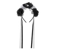 AUTSUPPL Skull Headband Day of The Dead Skull Crown Floral Headband Day of The Dead Headband Rose Skull Headdress Skull Crown Headpiece Bathroom Decorations Party Headdress Silver Cloth