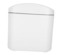 AUTSUPPL Small Plastic Waste Basket with Lid for Desk Compact Desktop Trash Can for Home and Office Sturdy Mini Garbage Bin with Smooth Shake-open Cover Sleek White Tabletop Rubbish