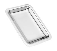 AUTSUPPL Stainless Steel Snack Dish Rectangle Serving Tray, Silver, Large Capacity, Easy to Clean, Spill-Resistant, for Restaurants and Hotels