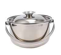AUTSUPPL Stainless Steel Soup Pot with Lid Multi-Functional Non-Stick Cooking Pot for Induction Gas Electric Stoves Lightweight Portable Rust-Resistant Stew and Noodle Cooker