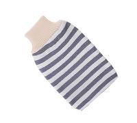 AUTSUPPL Stripe Bathing Towel Double-sided Shower Cleaning Glove for Men Women Practical Exfoliating Towel Grey for Daily Bath and Spa Use