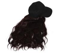 AUTSUPPL Stylish Baseball Cap with Attached Long Curly Hair Fashionable Beanie Wig Cap for Women for Sports Casual Wear or Hair Loss