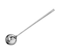 AUTSUPPL Thickened Stainless Steel Cooking Spoon with Ergonomic Long Handle for Stir Fry and Serving Practical Kitchen Gadget for Home and Restaurant Use Silver Wok Ladle