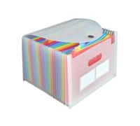 AUTSUPPL Transparent Accordion File Organizer Folder with Cover Multi-Color Document Storage for Home Office School Portable Receipt and Bill Holder Compact Desktop Expandable Filing System