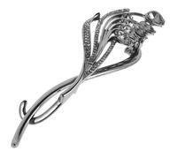 AUTSUPPL Twisting Wheat Pearl Hair Clip Alloy Rhinestone Hair Claw for Women Versatile Barrette for Occasions Black Easy Application Maintains Shine