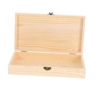 AUTSUPPL Unfinished Wooden Keepsake Box with Hinged Lid and Clasp Rectangular Organizer for Jewelry Recipe Cards Bible Storage Rustic Decorative Storage Case for Living Study