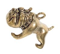 AUTSUPPL Vintage Brass Bulldog Keychain Pendant Durable DIY Animal Charm with Antique Finish for Stylish Key Hanging Decor and Unique Accessories
