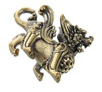 AUTSUPPL Vintage Brass Kylin Figurine Keychain Decorative Hanging Ornament for Desktop Office Garden Retro Style Feng Shui Sculpture for Wealth and Prosperity