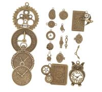 AUTSUPPL Vintage Clock Pendant Charms Bag for DIY Jewelry Making Antique Bronze Watch Face Findings Steampunk Style Bracelet Accessories Safe Craft Supplies Gift for Women and Friends