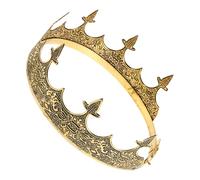 AUTSUPPL Vintage Royal King Crown Alloy Lightweight Noble European Court Style Prince Prop for Costume Party Cosplay Performances and Themed Events