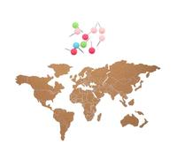 AUTSUPPL Vintage Self-Adhesive Cork Board World Map Wall Decor with Striped Design Rustic Travel Pin Board for Home and Office Delicate Natural Material Wall Art for Photography and