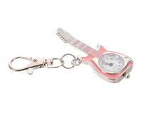AUTSUPPL Watch Ring Keychain Pocket Guitar Vintage Quartz Shaped Key with Accurate Quartz Movement and Dual Functionality, Lightweight Pink Pendant for Holidays and Special Occasions