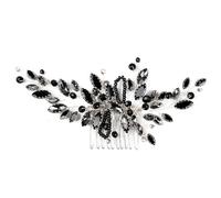AUTSUPPL Wedding Bridal Hair Comb Lightweight Black Glass Crystal Alloy Side Comb Comfortable to Wear Beautiful Delicate Hair Accessory for Brides and Bridesmaids at Wedding and Prom