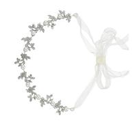 AUTSUPPL Wedding Hair Accessory Pearl Headband with Alloy Leaf Design Handmade for Bridal and Special Occasions