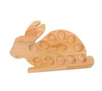 AUTSUPPL Wooden Deviled Platter Bunny Shaped Serving Tray for Easter Wood Container Versatile Use for Items Charming Kitchen Accessory