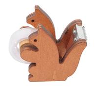 AUTSUPPL Wooden Tape Dispenser Animal Desk Holder for Office Supplies Cute Squirrel Design Tape Cutting Tools
