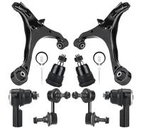 Autsurles K640287 K640288 Front Lower Control Arm Fit for Honda Civic 2001 2002 2003 2004 2005 with Ball Joint + Front Sway Bar + Outer Tie Rod 8PCS Set