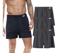 AUTUCAU Men's Super Soft Premium Organic Cotton Boxer Shorts Loose Fit Button Open Fly Underwear Pack of 3