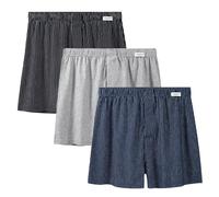 AUTUCAU Men's Super Soft Premium Organic Cotton Boxer Shorts Loose Fit Button Open Fly Underwear Pack of 3